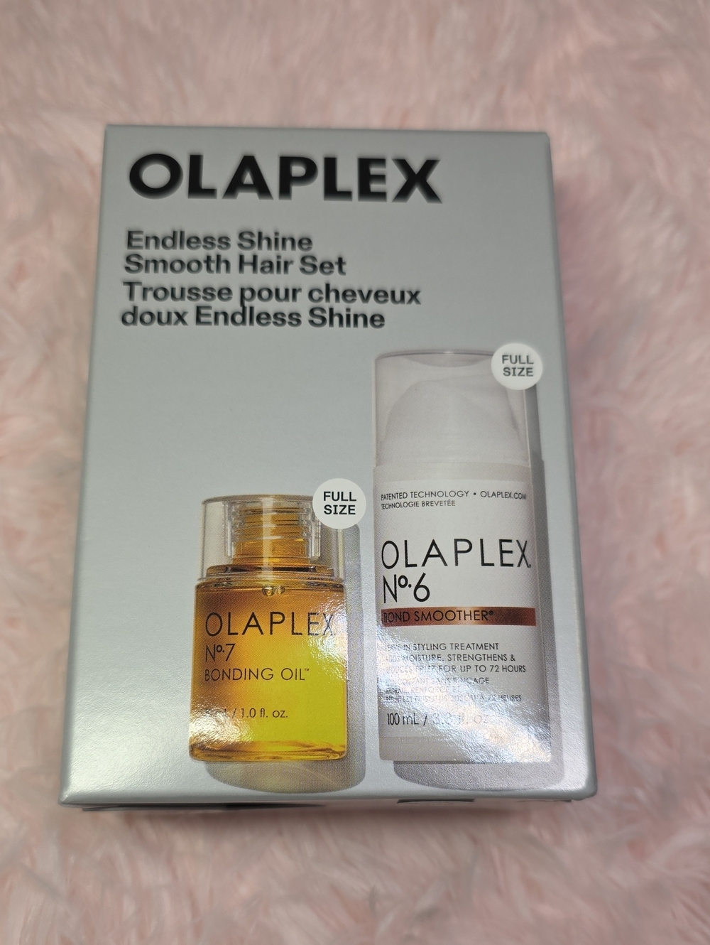 OLAPLEX No.7 Bonding Oil & No.6 Bond Smoother Set - Silver, Gold, White